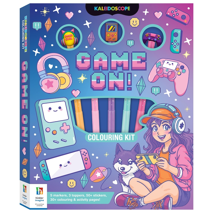 Front cover_KALEIDOSCOPE COLOURING KIT GAME ON