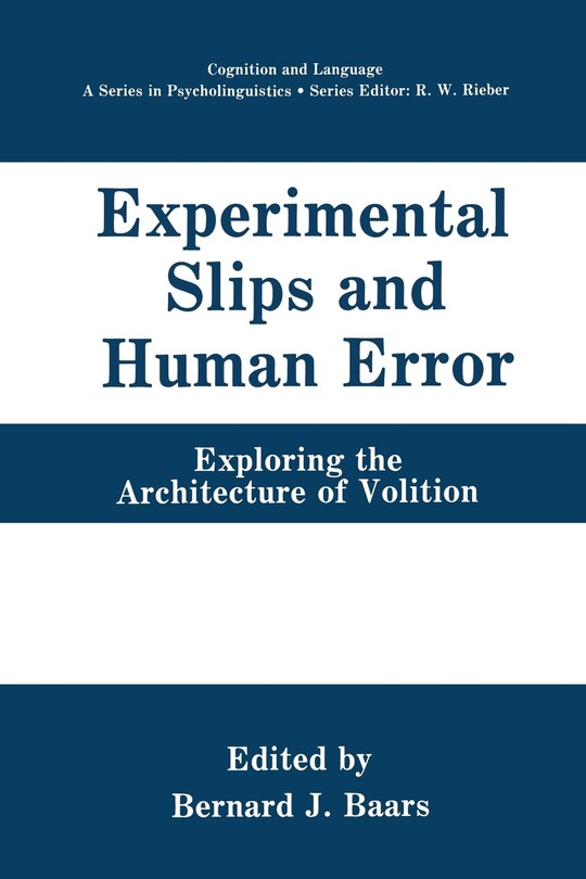 Front cover_Experimental Slips and Human Error