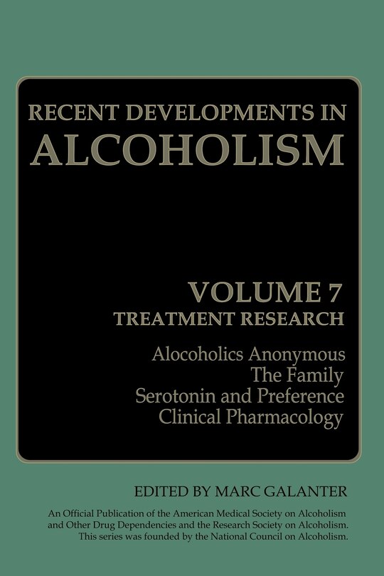 Front cover_Recent Developments in Alcoholism