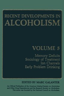 Front cover_Recent Developments in Alcoholism