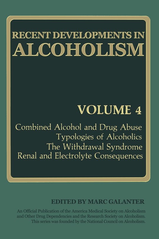 Front cover_Recent Developments in Alcoholism