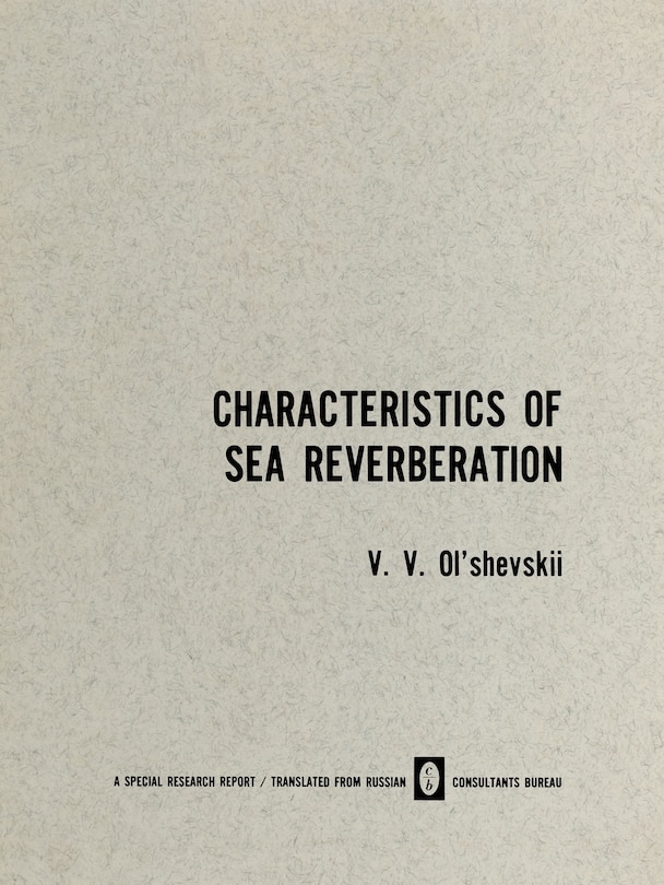 Couverture_Characteristics of Sea Reverberation