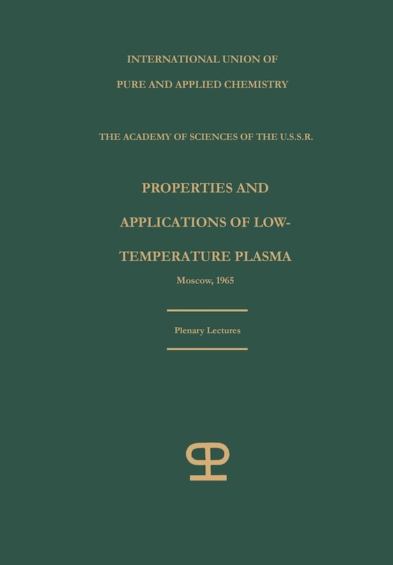 Front cover_Properties and applications of low-temperature plasma