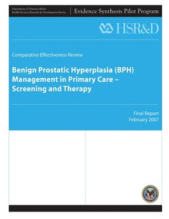 Front cover_Benign Prostatic Hyperplasia (BPH) Management in Primary Care - Screening and Therapy
