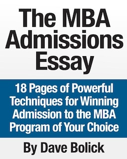 Front cover_The MBA Admissions Essay