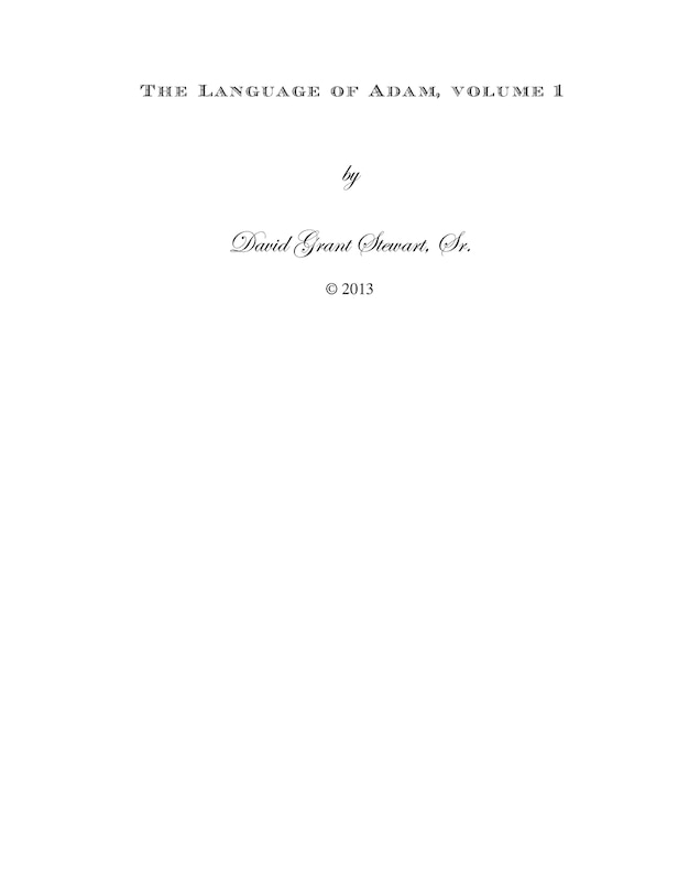 Front cover_The Language of Adam, volume 1
