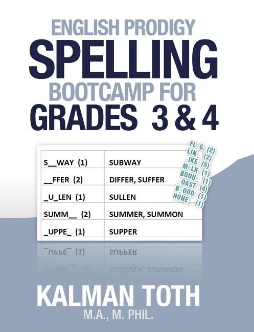 Front cover_English Prodigy Spelling Bootcamp For Grades 3 & 4