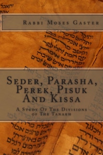 Front cover_Seder, Parasha, Perek, Pisuk And Kissa