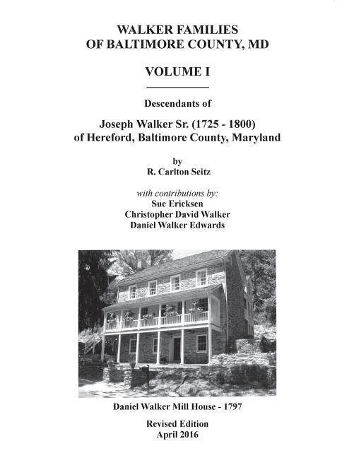 Front cover_Walker Families of Baltimore County, MD