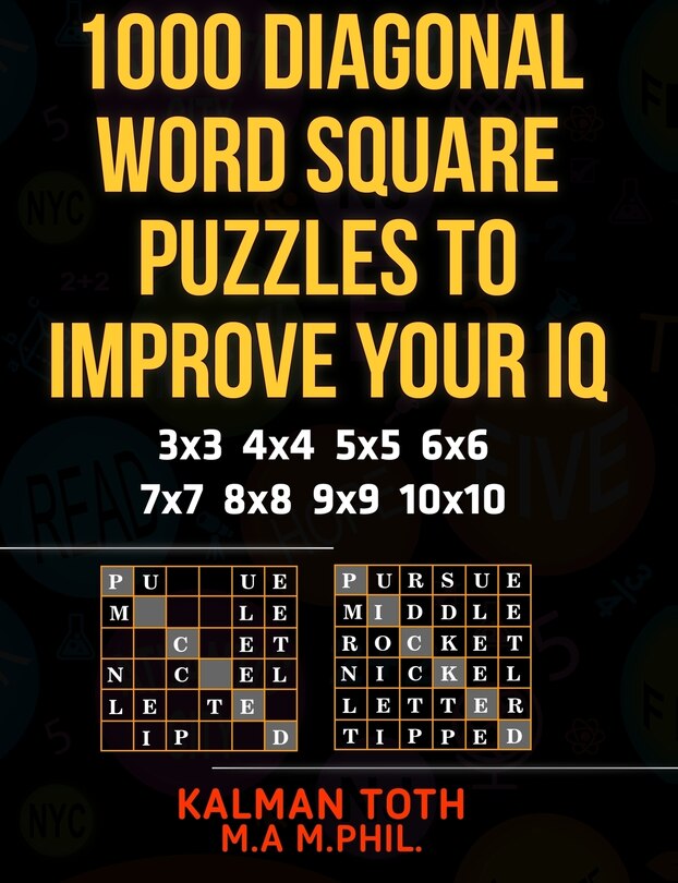 Front cover_1000 Diagonal Word Square Puzzles to Improve Your IQ