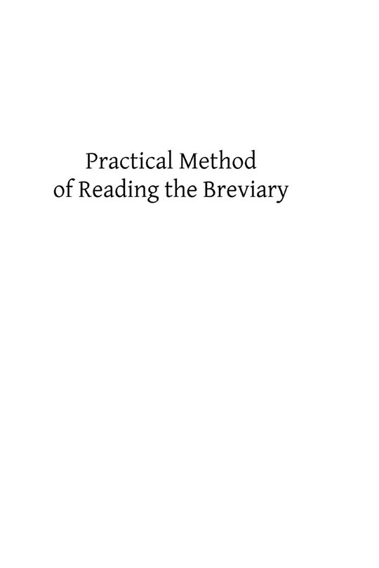 Front cover_Practical Method of Reading the Breviary