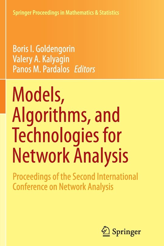 Front cover_Models, Algorithms, And Technologies For Network Analysis