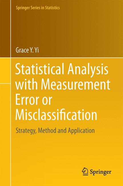 Couverture_Statistical Analysis With Measurement Error Or Misclassification