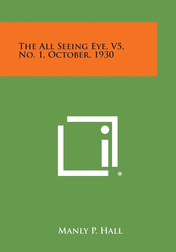Couverture_The All Seeing Eye, V5, No. 1, October, 1930