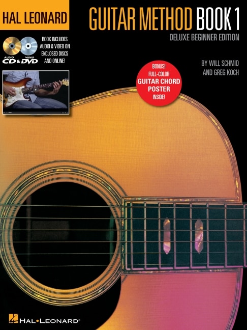 Hal Leonard Guitar Method - Book 1 (Book/Online Media): Includes Audio & Video on Discs and Online Plus Guitar Chord Poster