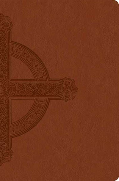 Front cover_Premium Value Slimline Bible Large Print Nlt, Cross (leatherlike, Sienna)