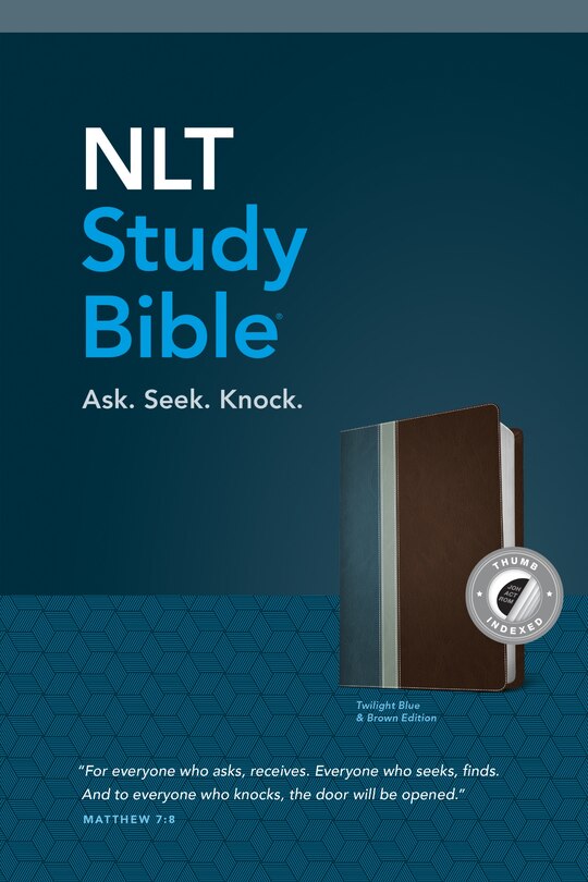 Couverture_NLT Study Bible, TuTone (LeatherLike, Twilight Blue/Brown, Indexed, Red Letter)