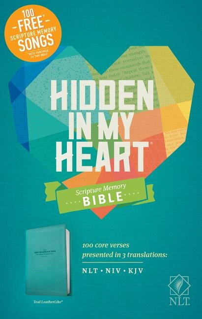 Couverture_Hidden In My Heart Scripture Memory Bible Nlt (leatherlike, Teal)
