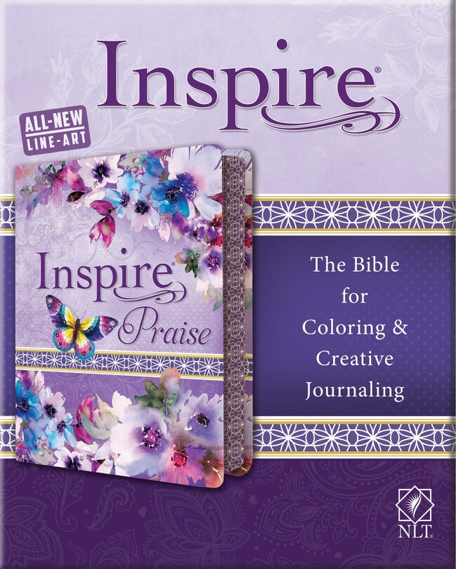 Front cover_Inspire Praise Bible Nlt (leatherlike, Purple Garden)