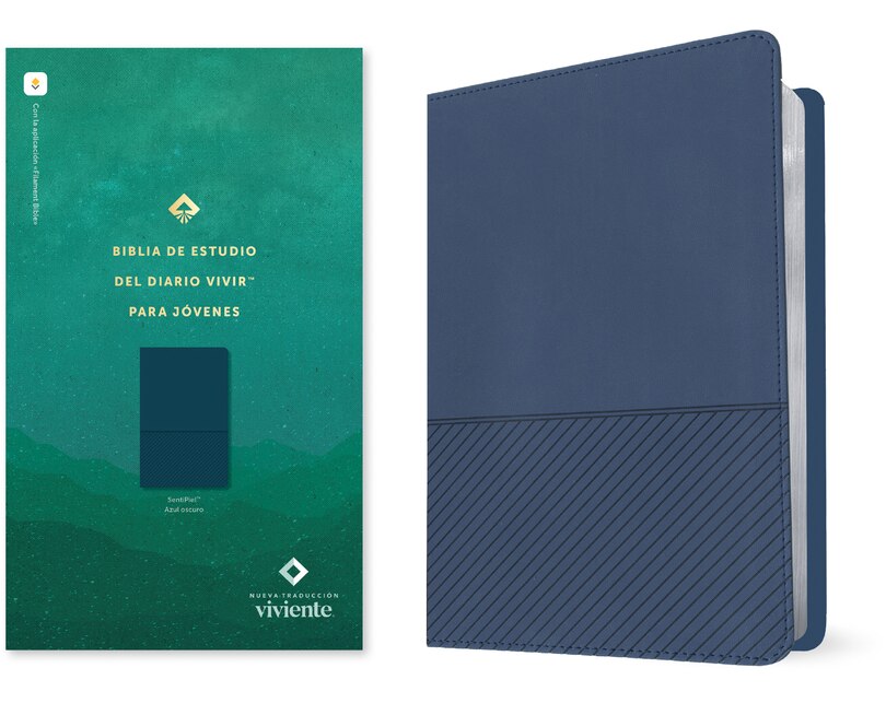 Couverture_Biblia de Estudio del Diario Vivir Para Jóvenes Ntv Con Filament (Sentipiel, Azul Oscuro, Letra Roja)