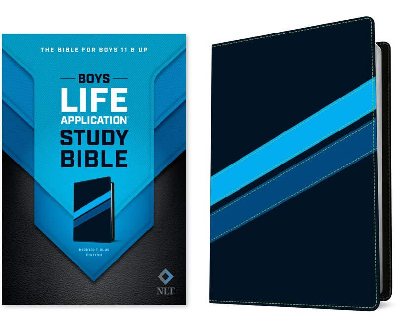 Couverture_Nlt Boys Life Application Study Bible, Tutone (leatherlike, Midnight Blue)