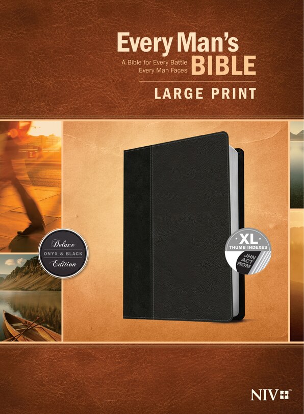 Front cover_Every Man's Bible Niv, Large Print, Tutone (leatherlike, Onyx/black, Indexed)