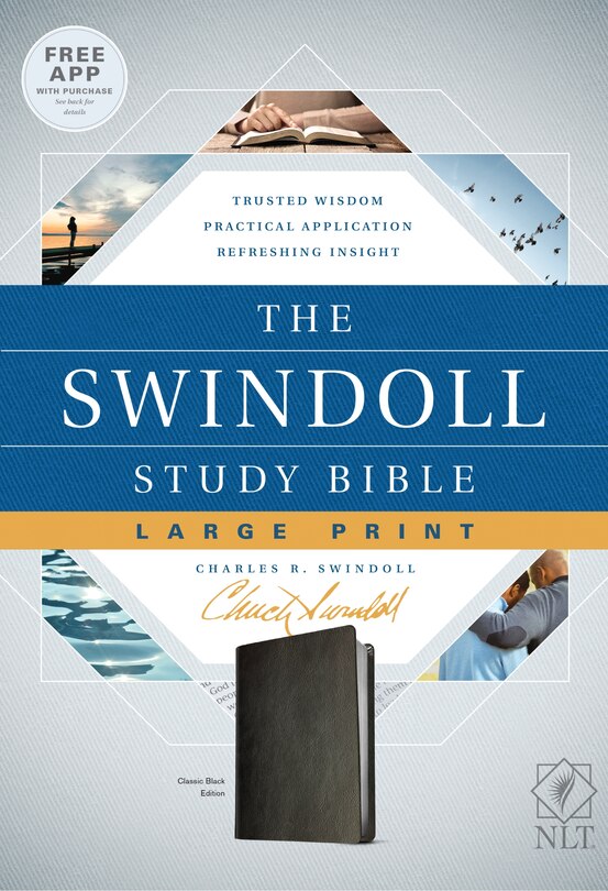 Front cover_The Swindoll Study Bible NLT, Large Print (LeatherLike, Black)