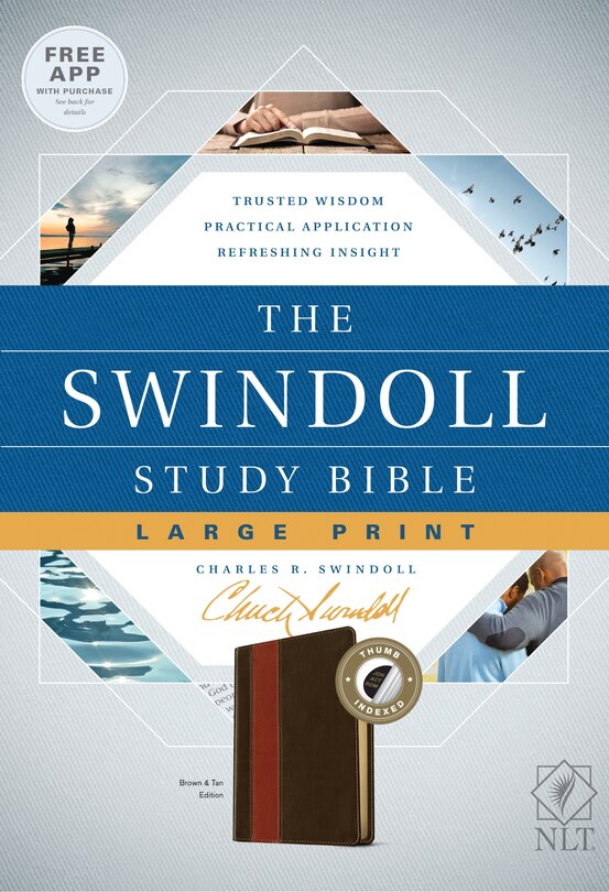Front cover_The Swindoll Study Bible NLT, Large Print (LeatherLike, Brown/Tan, Indexed)