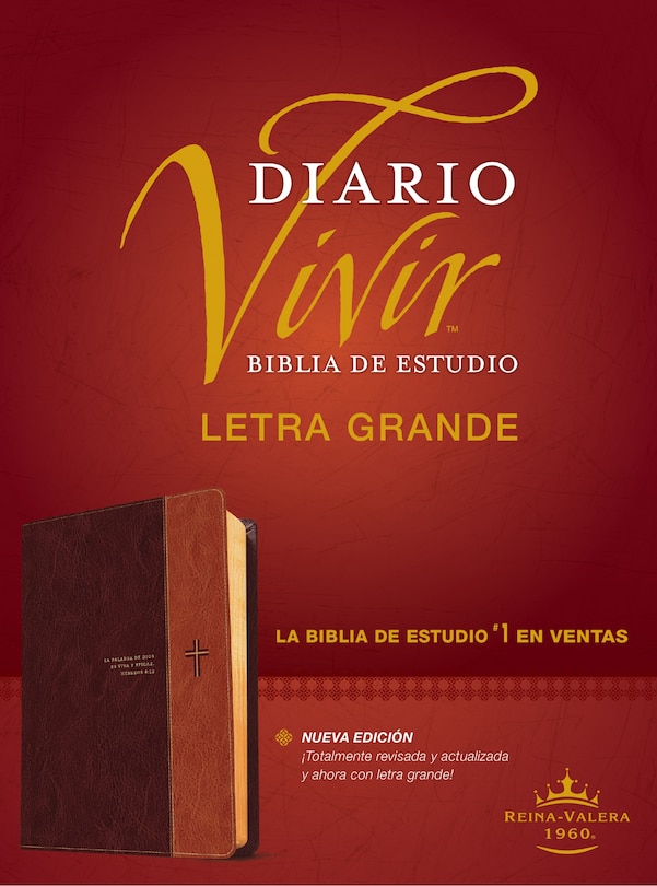 Front cover_Biblia de estudio del diario vivir RVR60, letra grande (SentiPiel, Café/Café claro, Letra Roja)