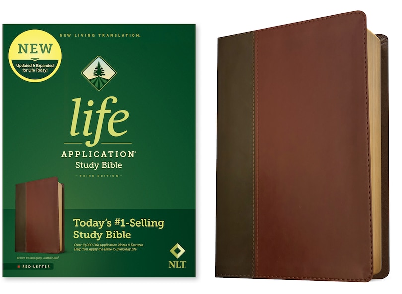 Front cover_NLT Life Application Study Bible, Third Edition (LeatherLike, Brown/Mahogany, Red Letter)