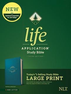 Front cover_NLT Life Application Study Bible, Third Edition, Large Print (LeatherLike, Teal Blue, Red Letter)