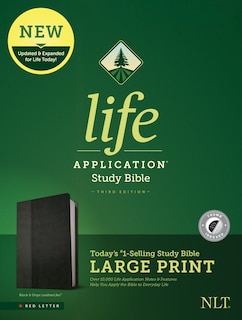 Couverture_NLT Life Application Study Bible, Third Edition, Large Print (LeatherLike, Black/Onyx, Indexed, Red Letter)