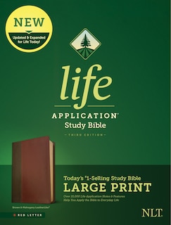 Front cover_NLT Life Application Study Bible, Third Edition, Large Print (LeatherLike, Brown/Mahogany, Red Letter)