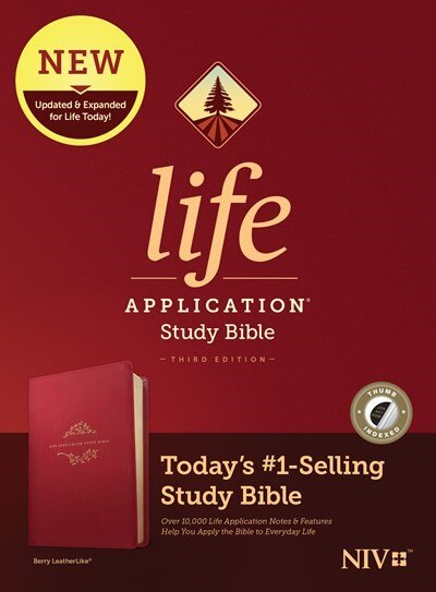 Front cover_Niv Life Application Study Bible, Third Edition (leatherlike, Berry, Indexed)
