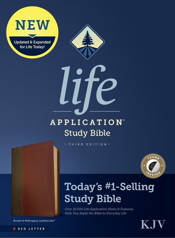 Couverture_KJV Life Application Study Bible, Third Edition (LeatherLike, Brown/Mahogany, Indexed, Red Letter)