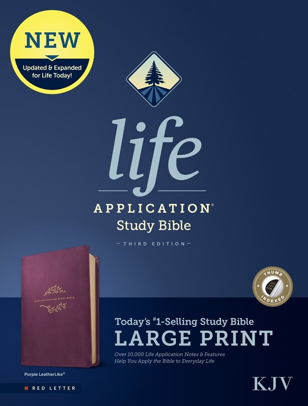 Front cover_KJV Life Application Study Bible, Third Edition, Large Print (LeatherLike, Purple, Indexed, Red Letter)
