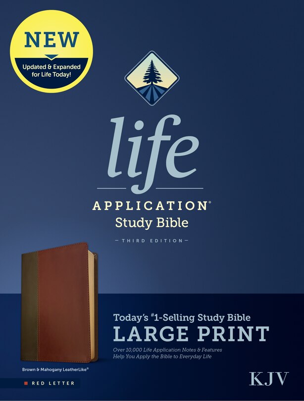 Front cover_KJV Life Application Study Bible, Third Edition, Large Print (LeatherLike, Brown/Mahogany, Red Letter)