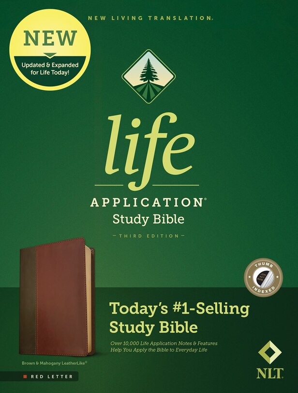 Front cover_NLT Life Application Study Bible, Third Edition (LeatherLike, Brown/Mahogany, Indexed, Red Letter)
