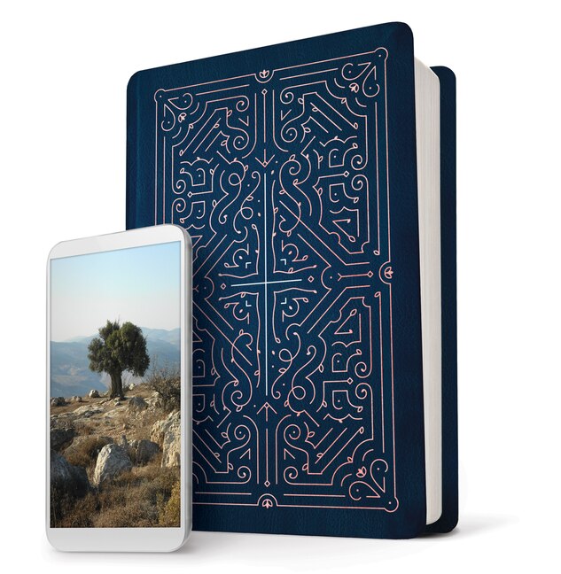 Front cover_Filament Bible Nlt (leatherlike, Navy/rose Gold)