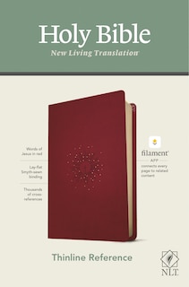 Front cover_NLT Thinline Reference Bible, Filament Enabled (LeatherLike, Aurora Cranberry, Red Letter)