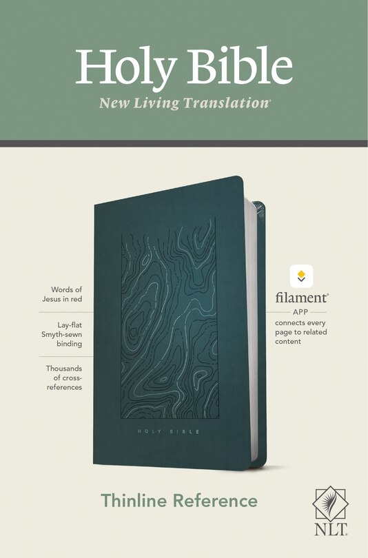 Couverture_NLT Thinline Reference Bible, Filament Enabled (LeatherLike, Earthen Teal Blue, Red Letter)