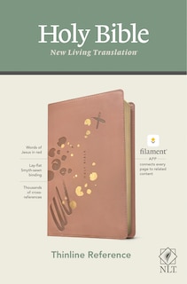Front cover_NLT Thinline Reference Bible, Filament Enabled (LeatherLike, Brushed Pink, Red Letter)