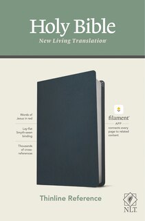 Nlt Thinline Reference Bible, Filament Enabled Edition (red Letter, Genuine Leather, Navy Blue)