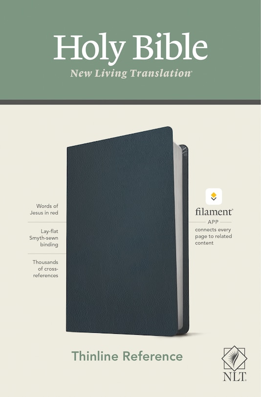 Nlt Thinline Reference Bible, Filament Enabled Edition (red Letter, Genuine Leather, Navy Blue)