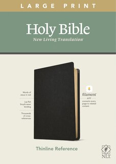 Couverture_Nlt Large Print Thinline Reference Bible, Filament Enabled Edition (red Letter, Genuine Leather, Black)