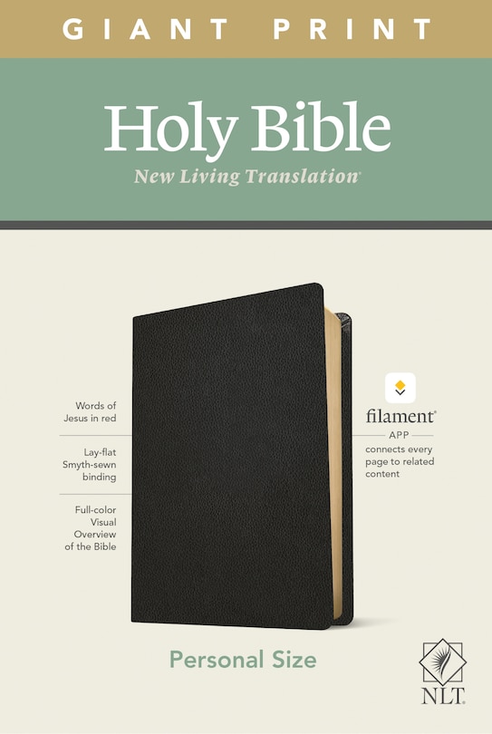 Front cover_Nlt Personal Size Giant Print Bible, Filament Enabled Edition (red Letter, Genuine Leather, Black)