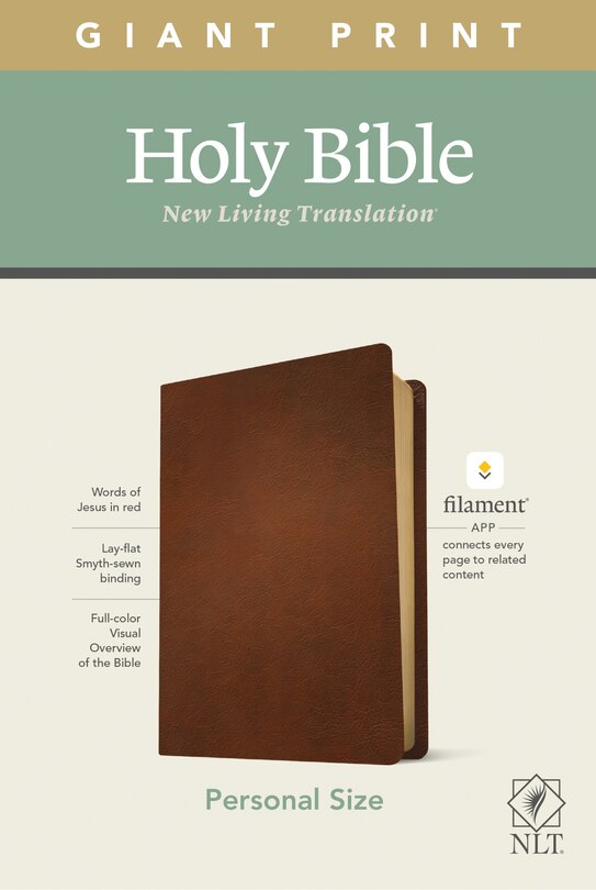 Front cover_Nlt Personal Size Giant Print Bible, Filament Enabled Edition (red Letter, Genuine Leather, Brown)