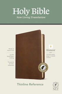 Front cover_NLT Thinline Reference Bible, Filament Enabled (LeatherLike, Rustic Brown, Indexed, Red Letter)