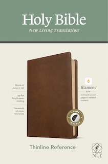 NLT Thinline Reference Bible, Filament-Enabled Edition (LeatherLike, Rustic Brown, Indexed, Red Letter)