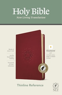 Couverture_NLT Thinline Reference Bible, Filament Enabled (LeatherLike, Aurora Cranberry, Indexed, Red Letter)